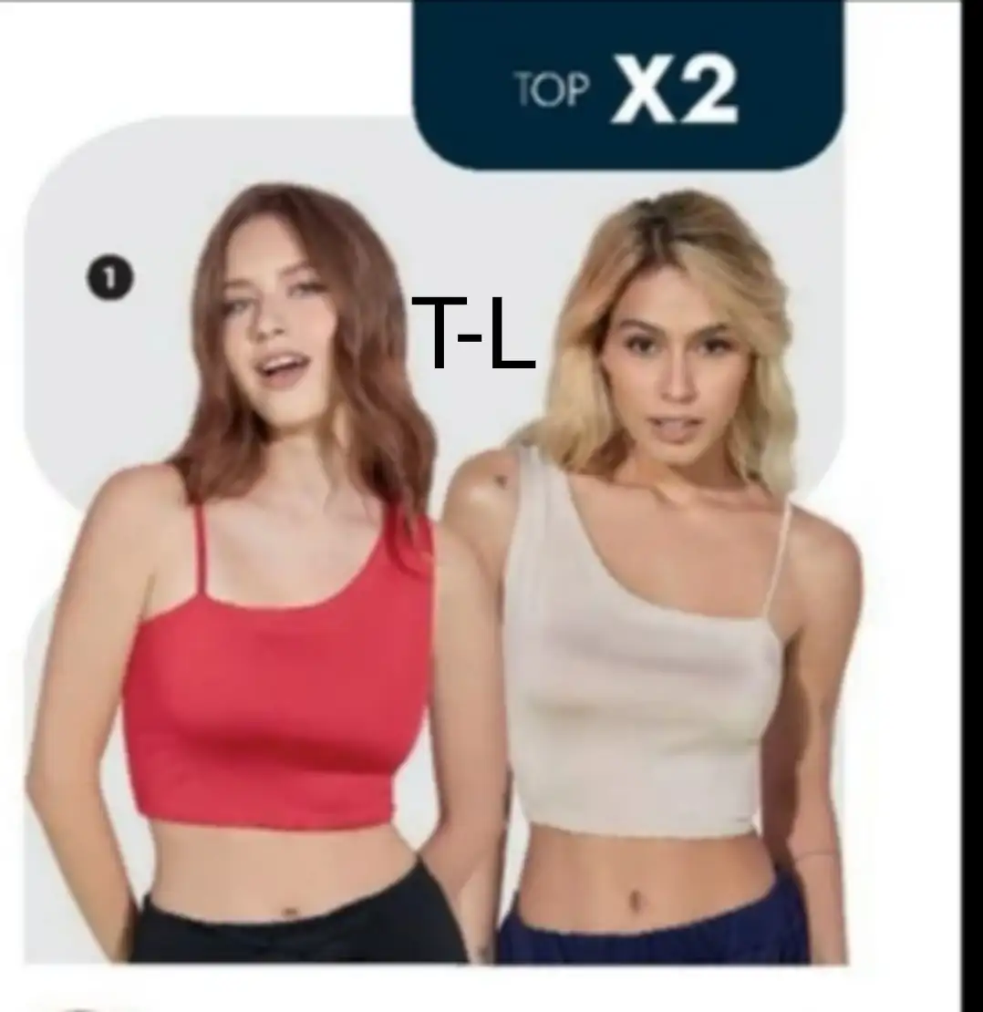 DUO DE CROP TOP(ROJO Y BLANCO)