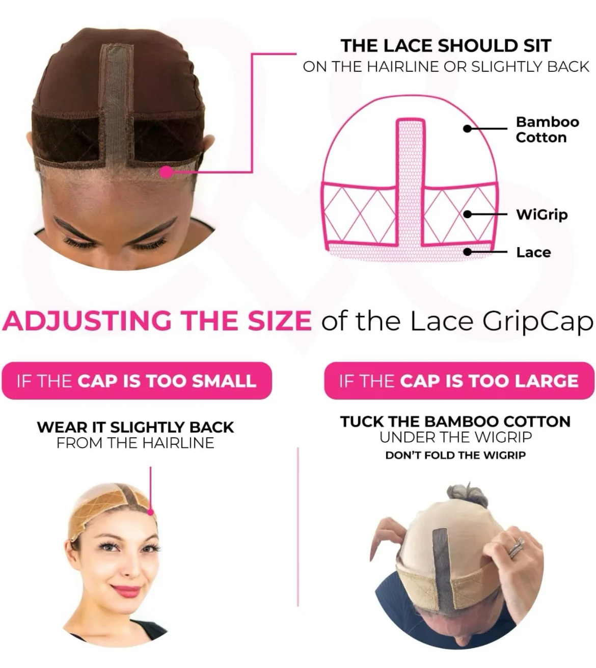 Gorro de sujeción de encaje para pelucas, para mujer, cúpula media con diadema elástica integrada, accesorios antideslizantes, marrón chocolate y nude 2