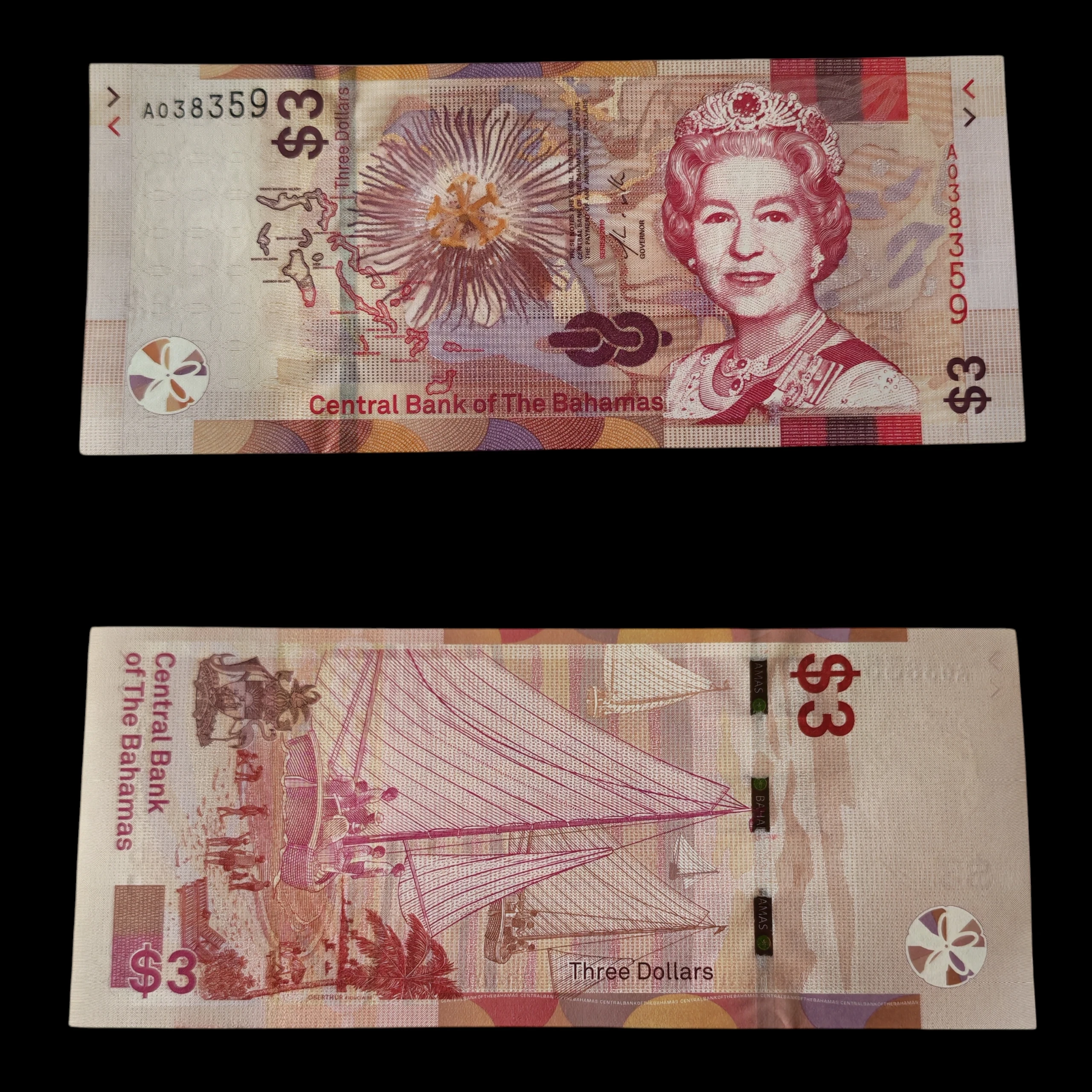 ° Bahamas 3 dolares UNC