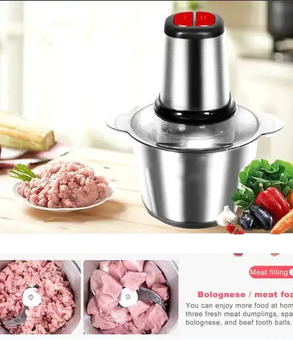Picador Eléctrico De Carne Y Verdura 3L Acero 2