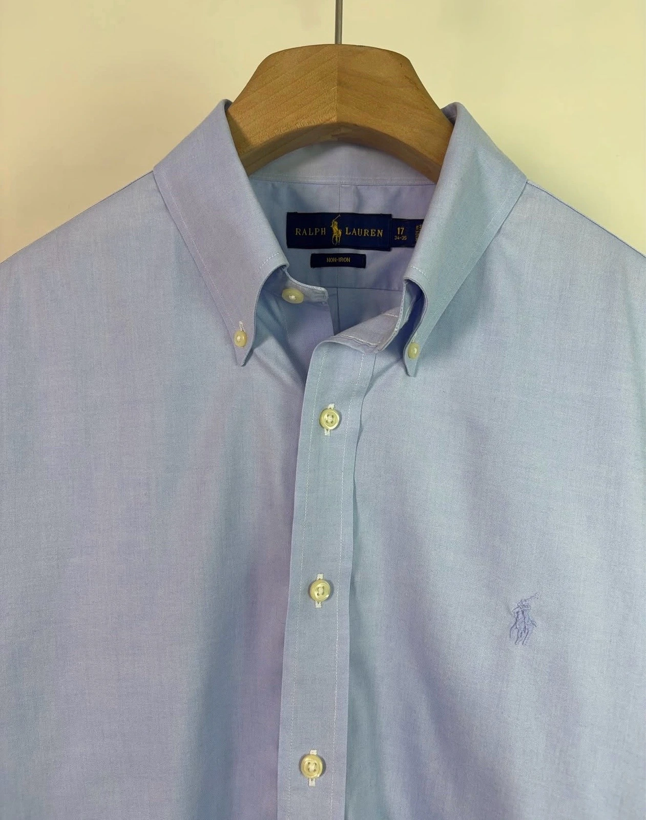 Camisa PoloRalphLauren “Non-Iron” Celeste logo tonal  2