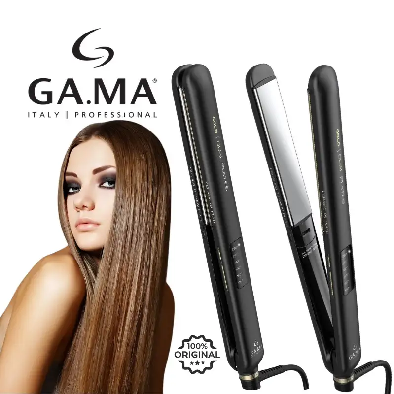 Plancha Gama Profesional Gold Dual Plates Titanio 2