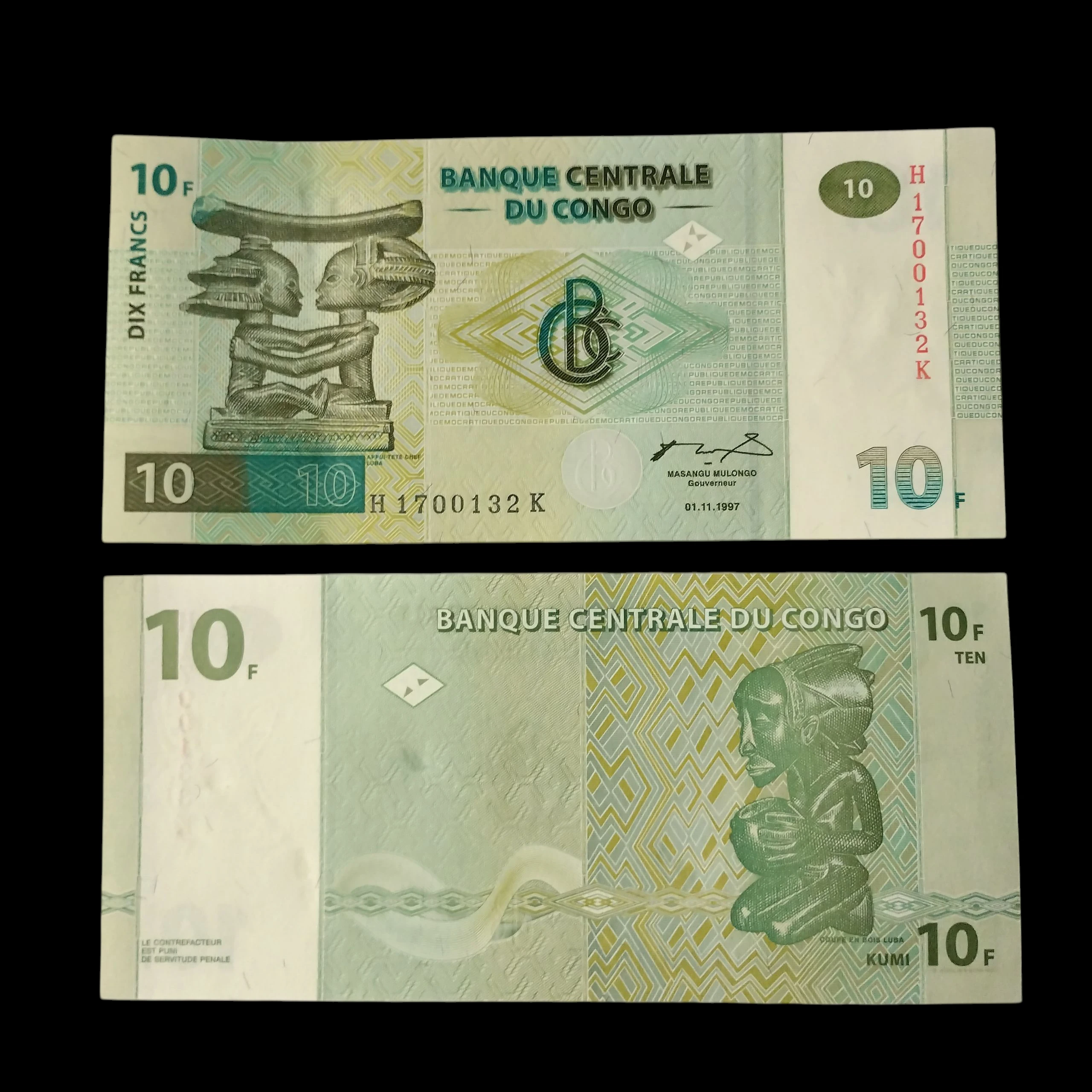 • Congo 10 Francos UNC