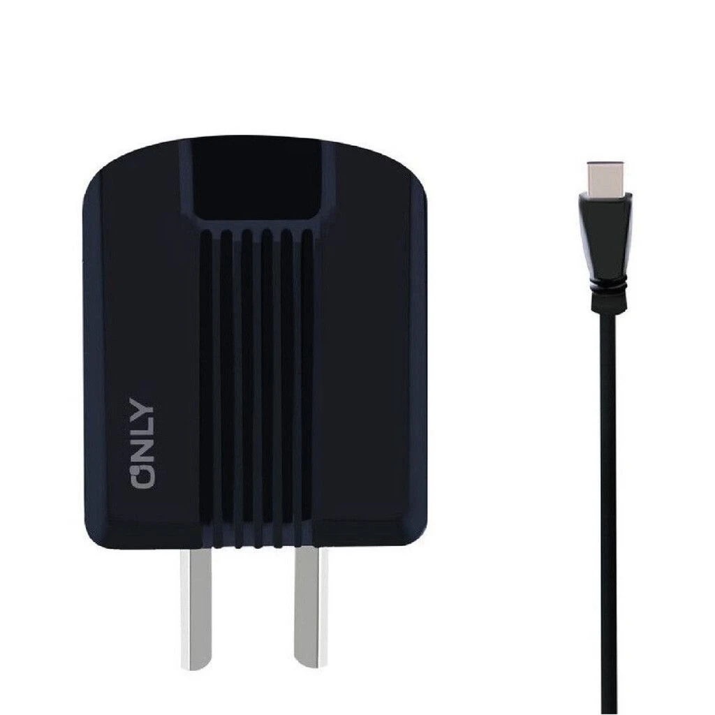 CARGADOR 220V ONLY MOD06 – 2 USB + CABLE V8 – NEGRO 3
