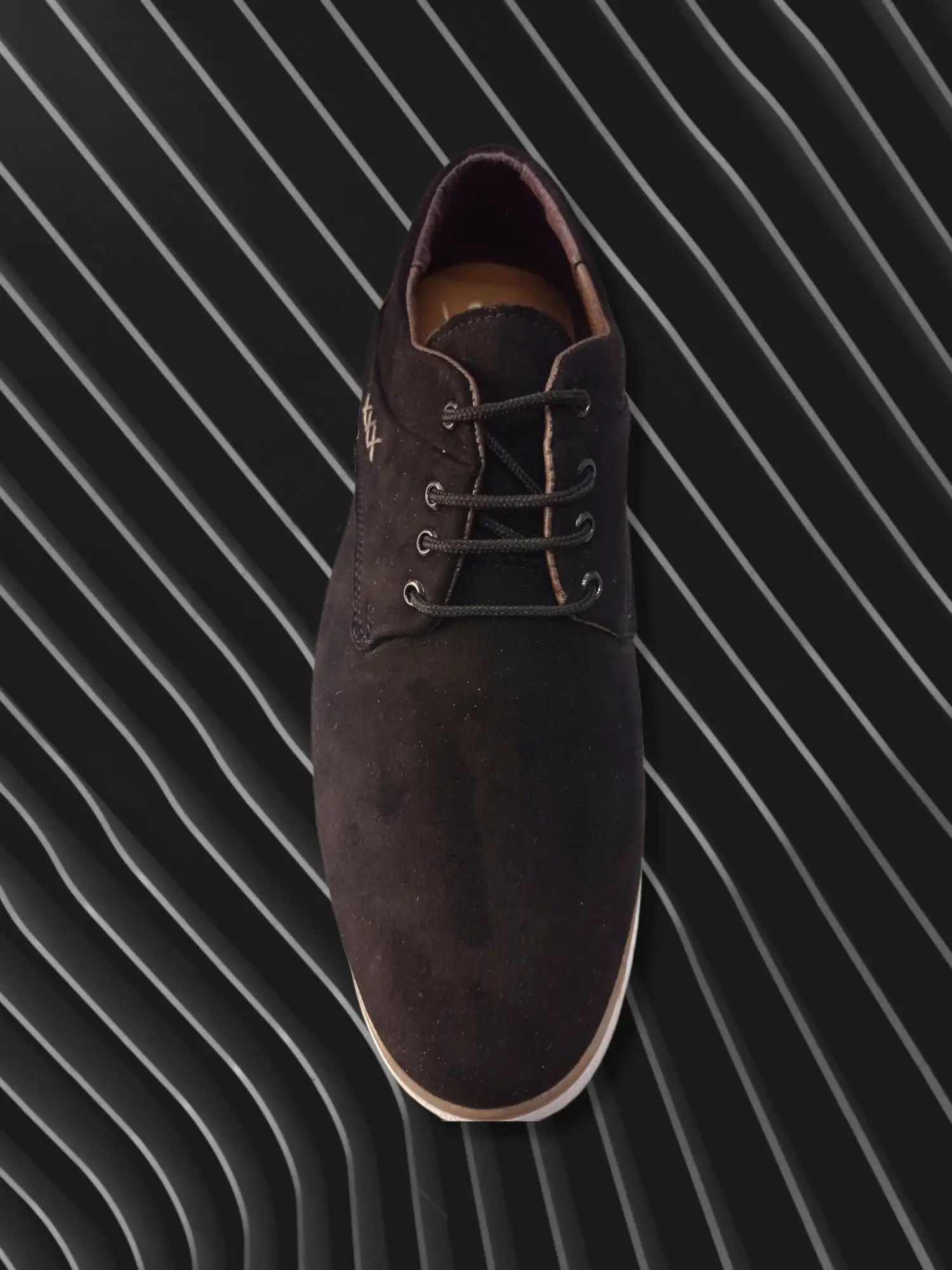 Zapatos con recubrimiento de gamuza, color negro  3