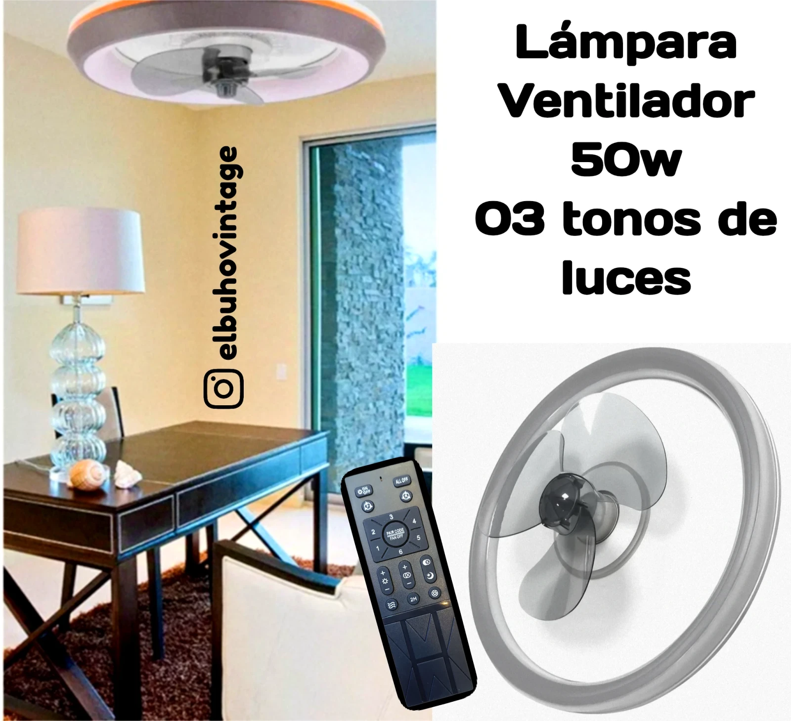 Lámpara Ventilador 50w 5