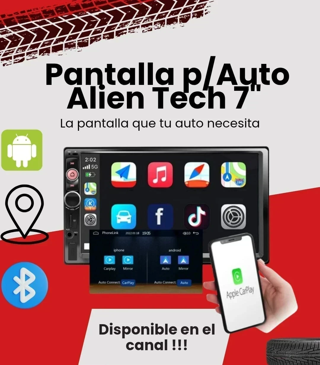 PANTALLA PARA AUTO ALIEN TECH 7"