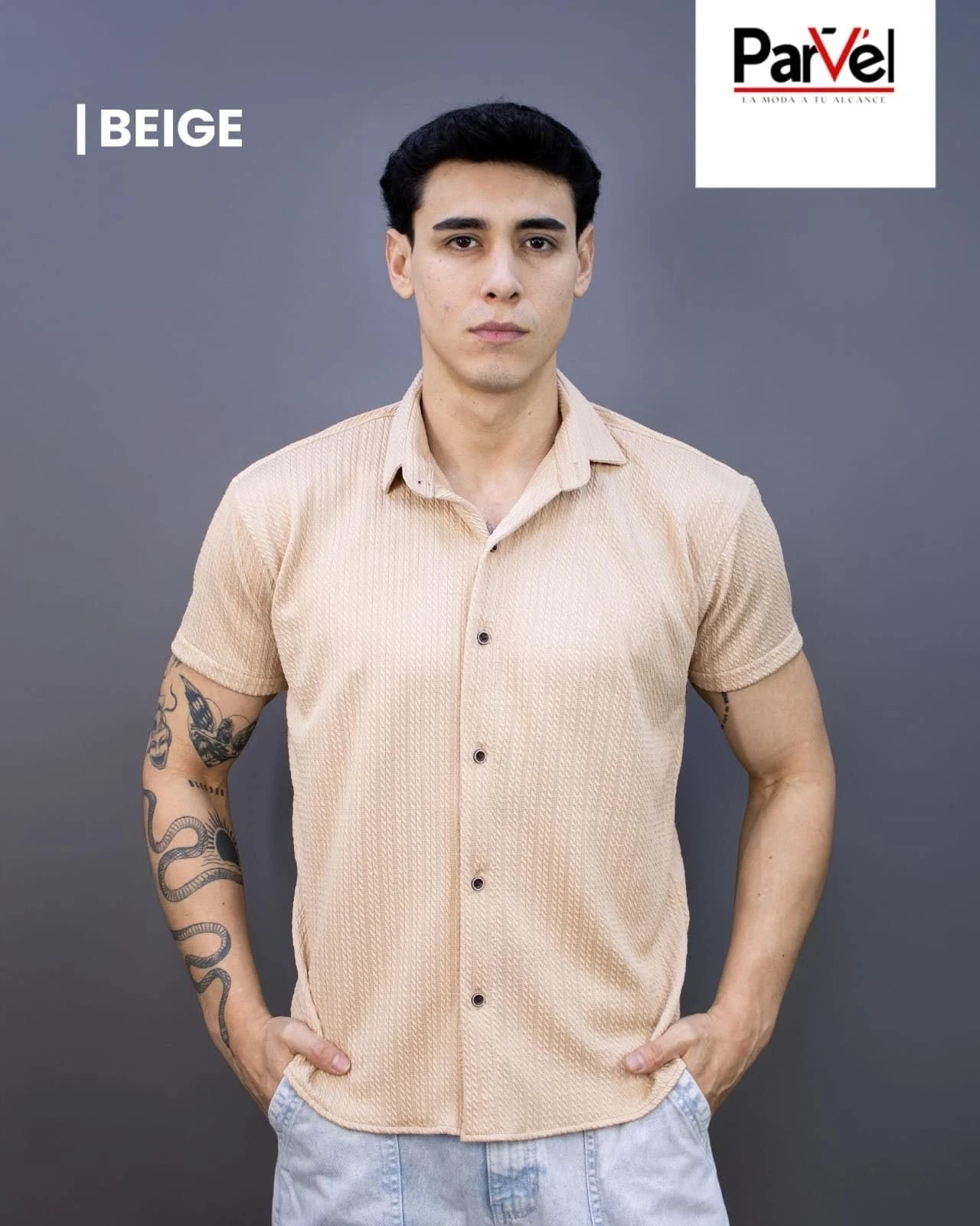 Camisa trenzada con cuello normal 