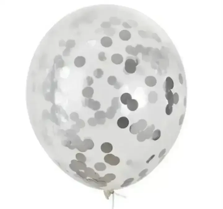 Globo latex cristal c/confetti x 10 unidades 