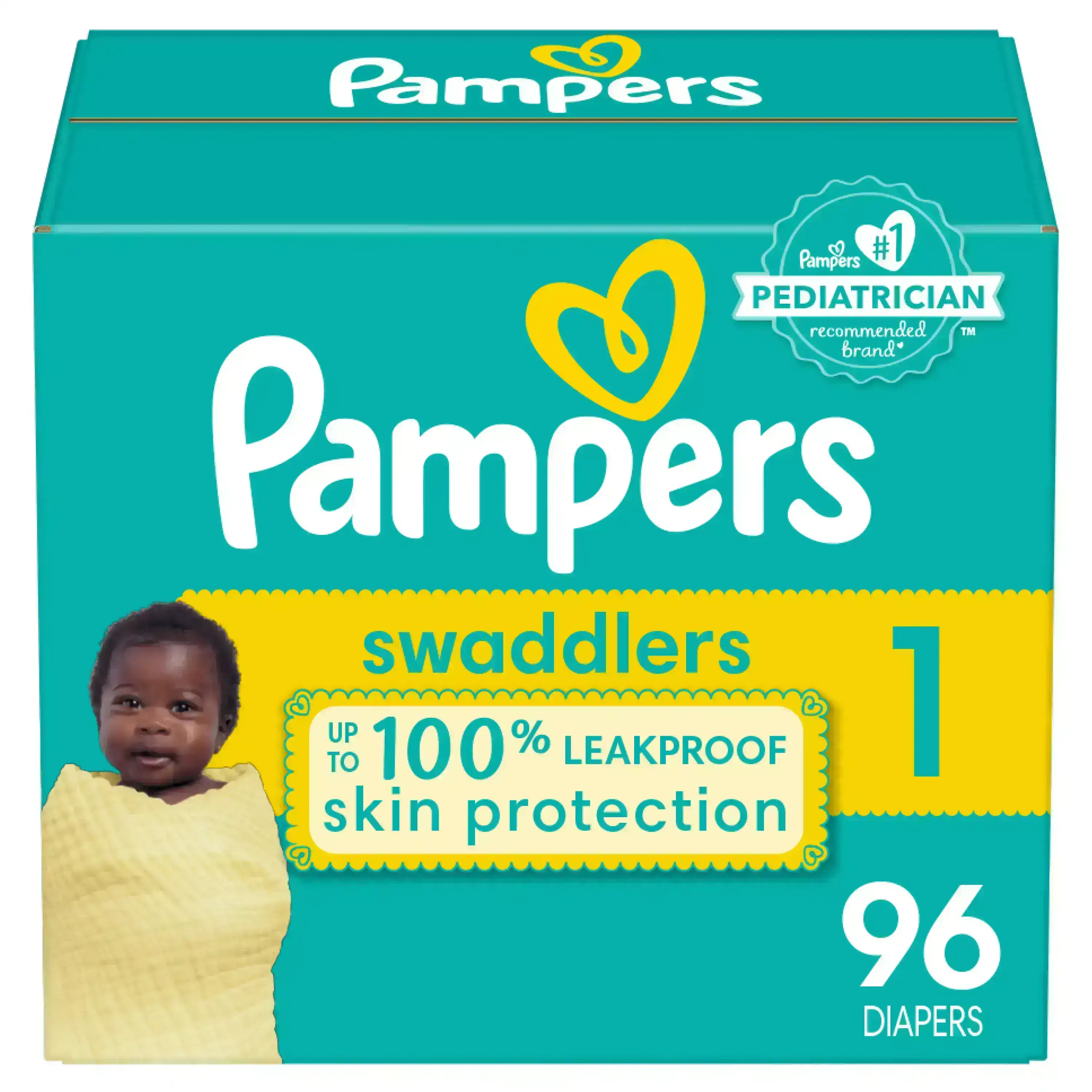 Pañales Pampers Swaddlers Talla 1 - 96 Unidades