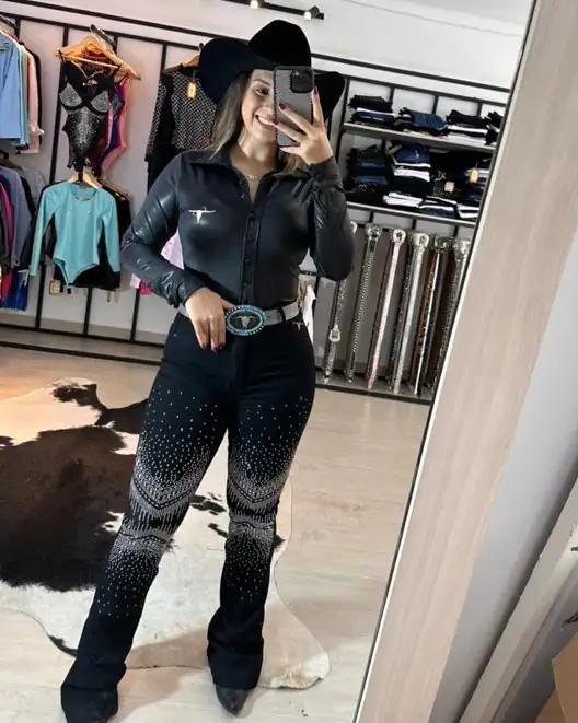 Calça Country Jeans com Brilho 