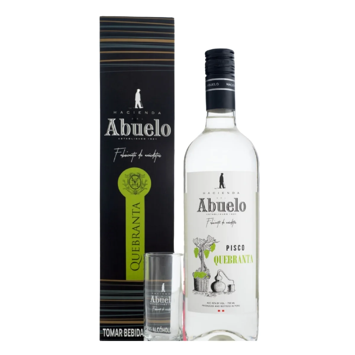 HDA PACK PISCO QUEBRANTA 750 ML + SHOT