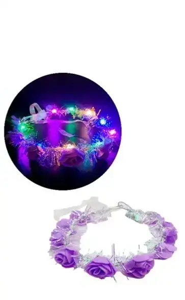 Corona goma eva violeta con luz