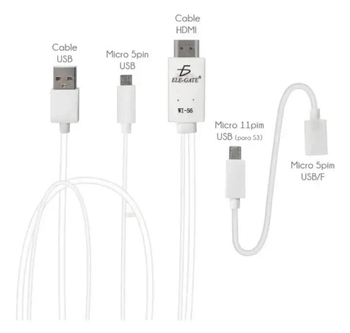 Cable Mhl Entra Micro USB Salida Hdmi Celular Android 