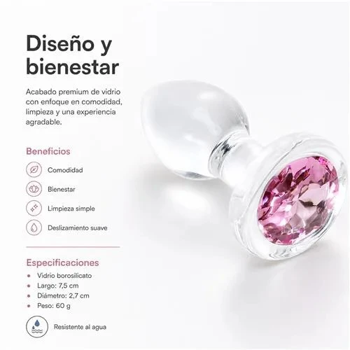 Glass Anal Plug Gemma Rosa Small  2