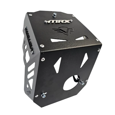Mrx 150 pechera acero negro laterales Gris logo 3d cromado ML