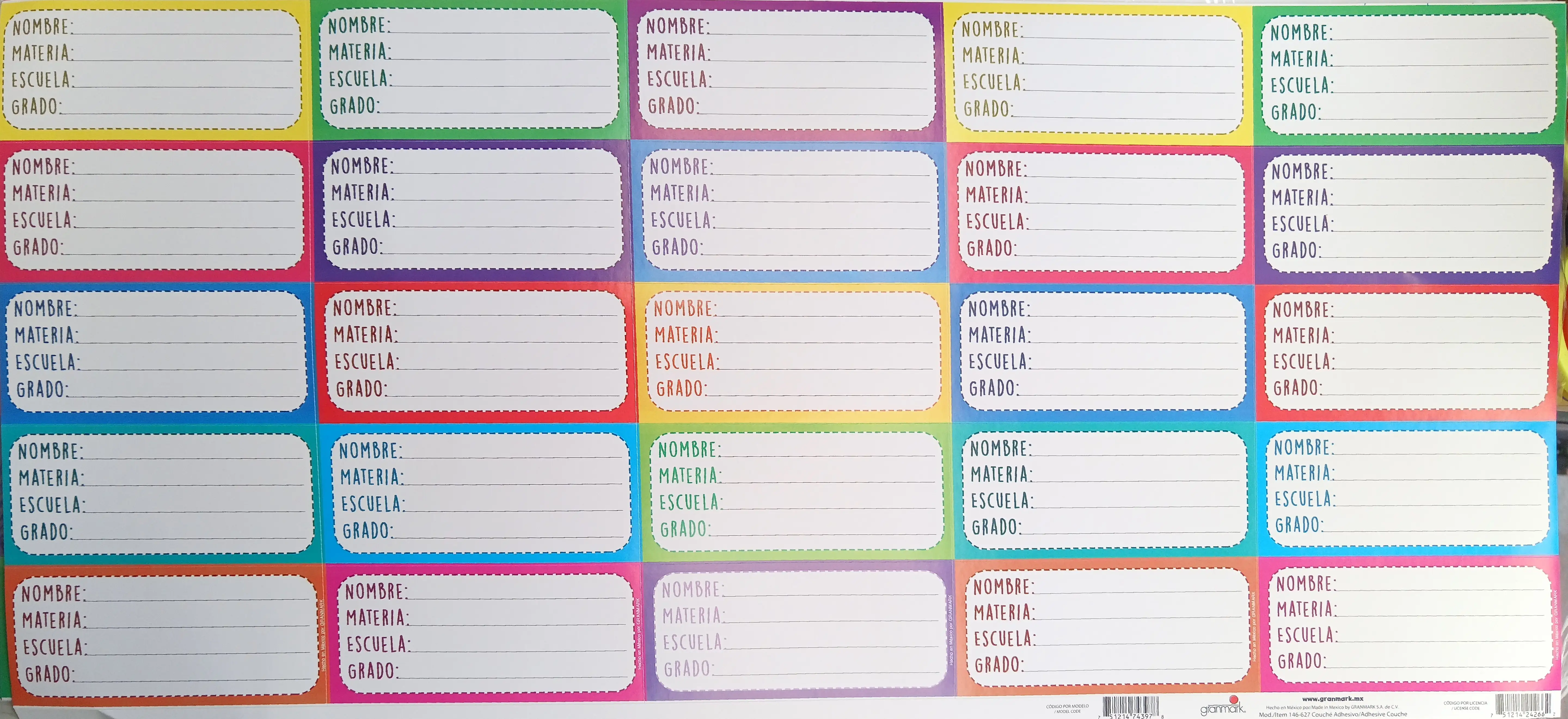 Plantilla de calcomanía escolar 25stickers