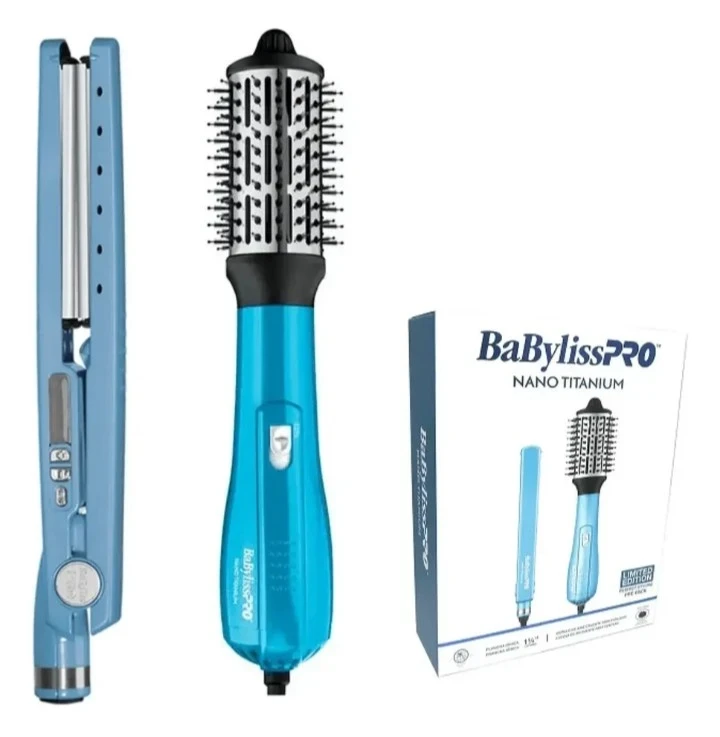 COMBO PLANCHITA Y SEPILLO SECADOR BABYLISS NANO TITANIUM 