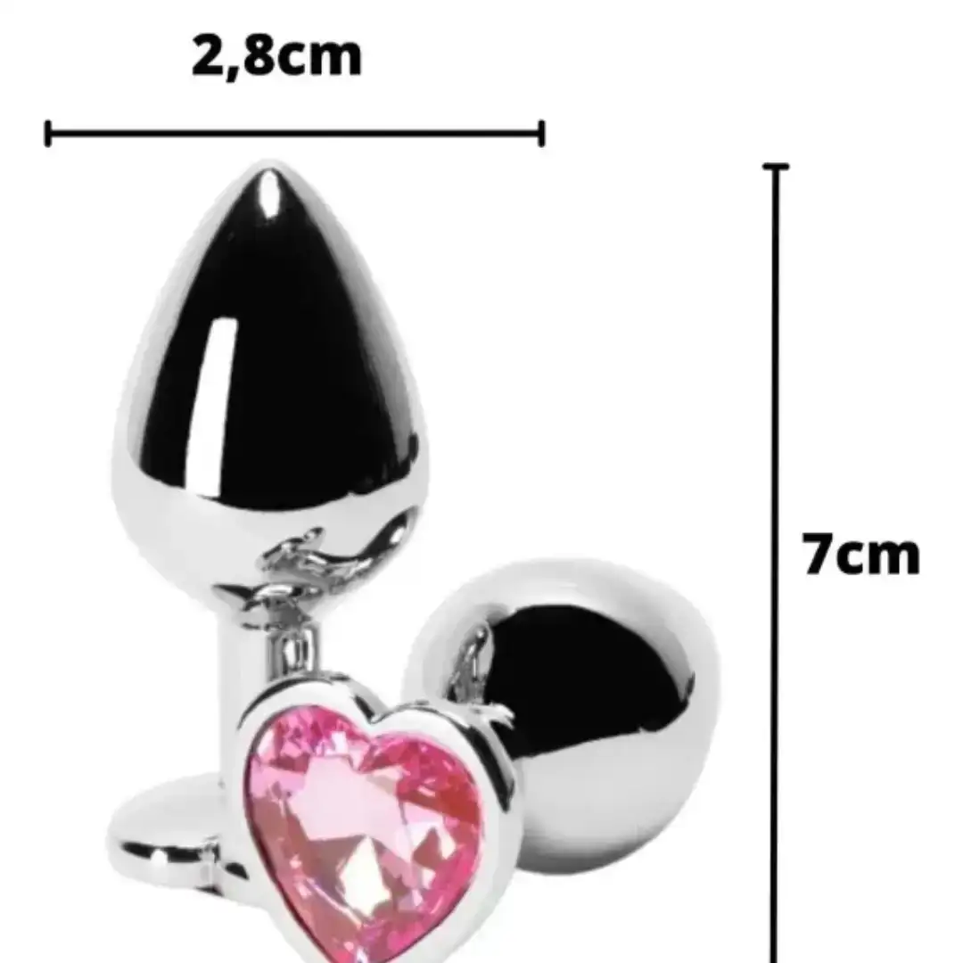 Plug anal con joya corazón ROSA 2