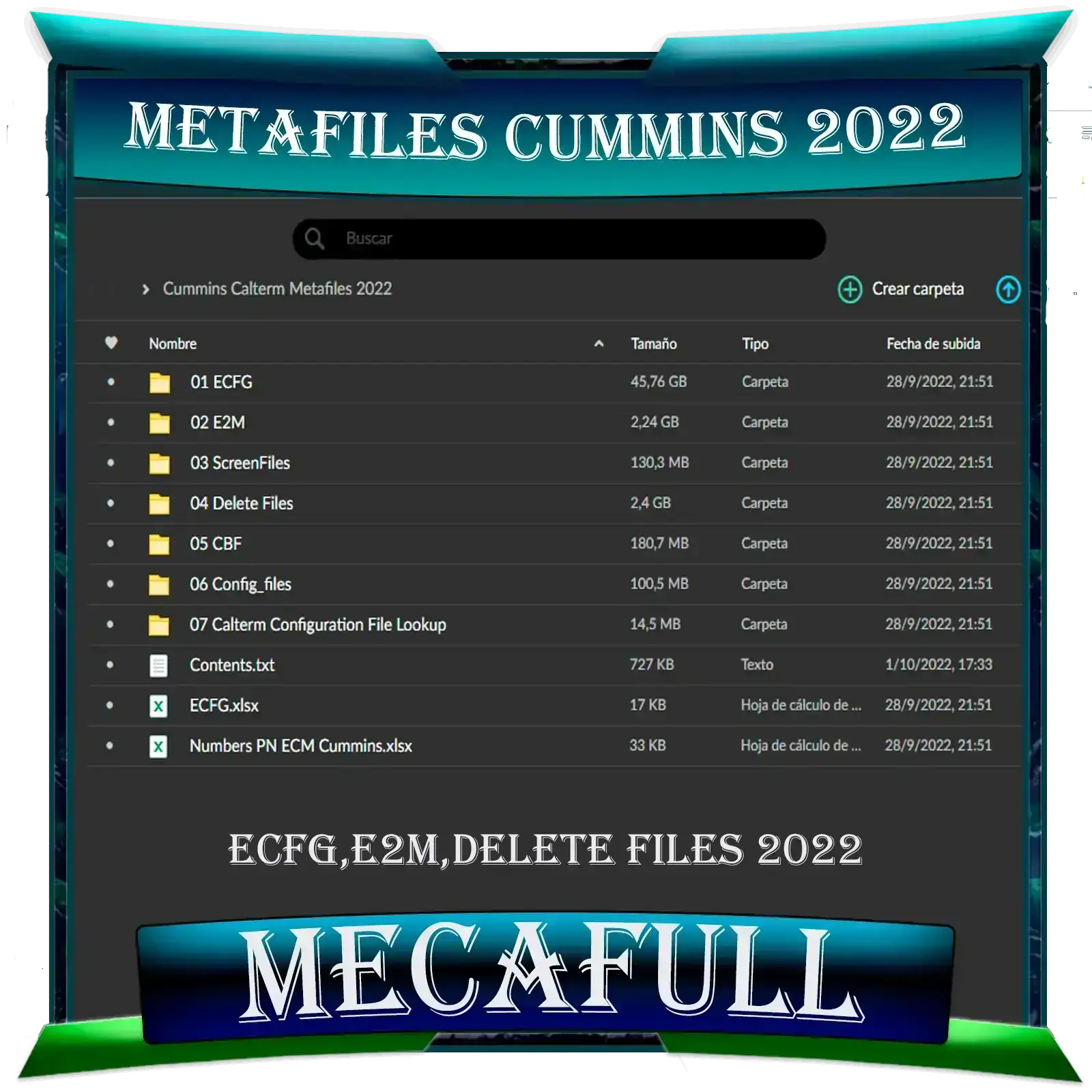 CUMMINS METAFILE 2022 (50 gb )