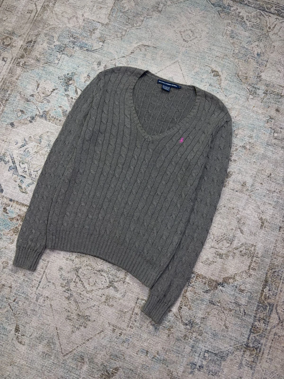 RALPH LAUREN SPORT CABLE-KNIT V-NECK SWEATER 4