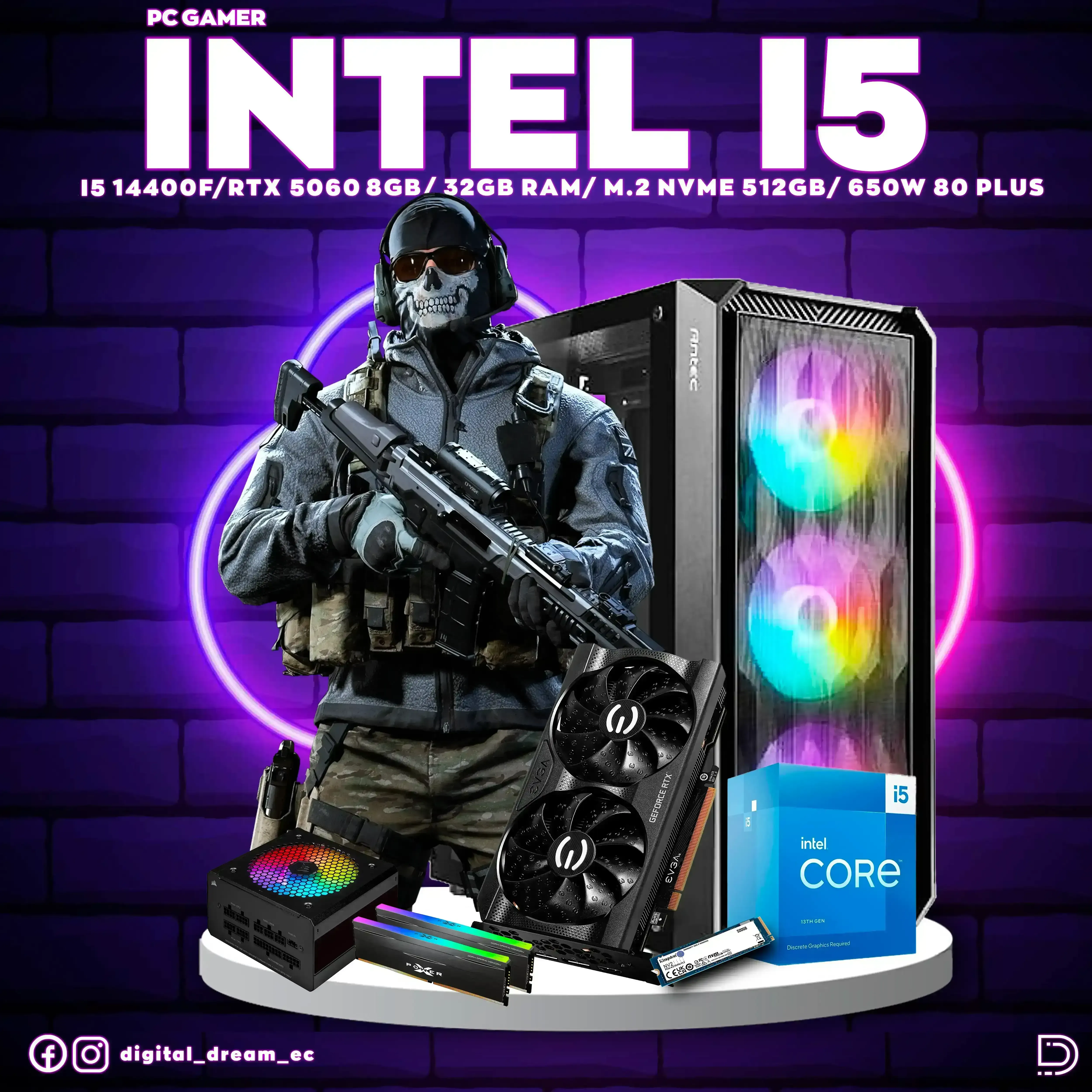 I5 14400F RTX 5060 8GB RAM 32GB