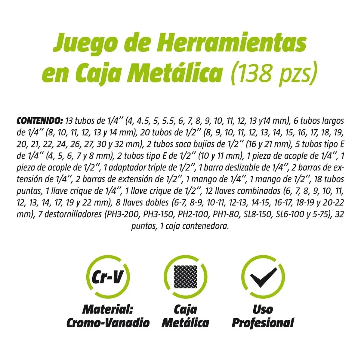 Juego De Herramientas Profesional De Taller Mecanico Hogar 138 Piezas - Kroner 6