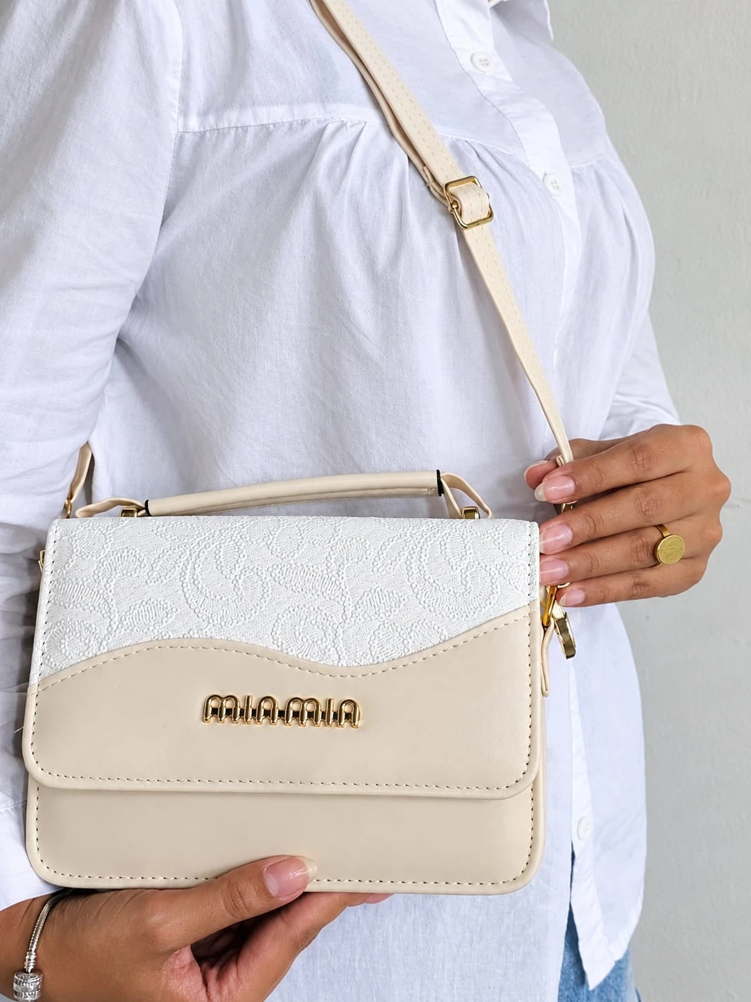 Bolso Manos Libres Blanco MIAMIA 2