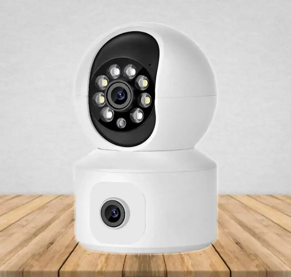 Cámara de Seguridad WiFi 2MP – Doble Lente (Fija + 360°) | Audio Bidireccional | 10 Metros