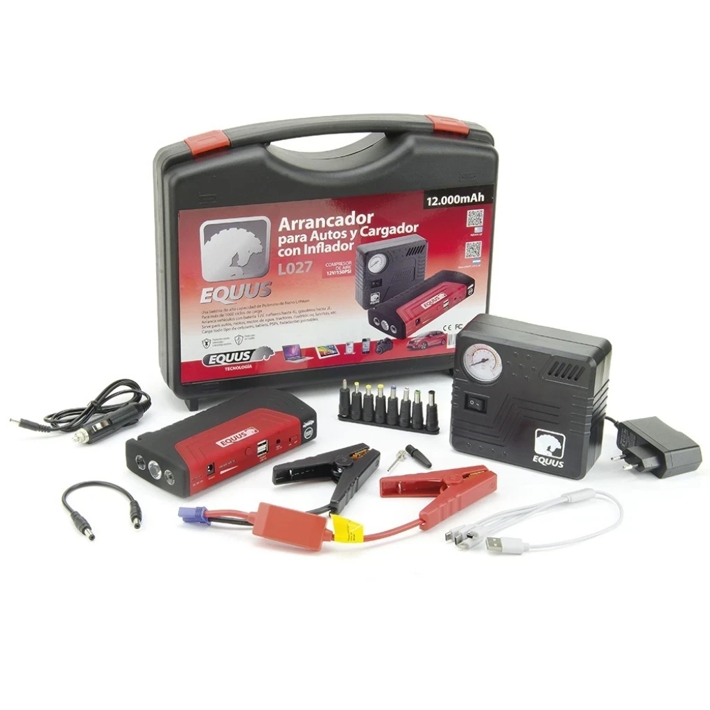 Arrancador de Autos y Cargador 12.000mAh con Inflador 𝙀𝙌𝙐𝙐𝙎