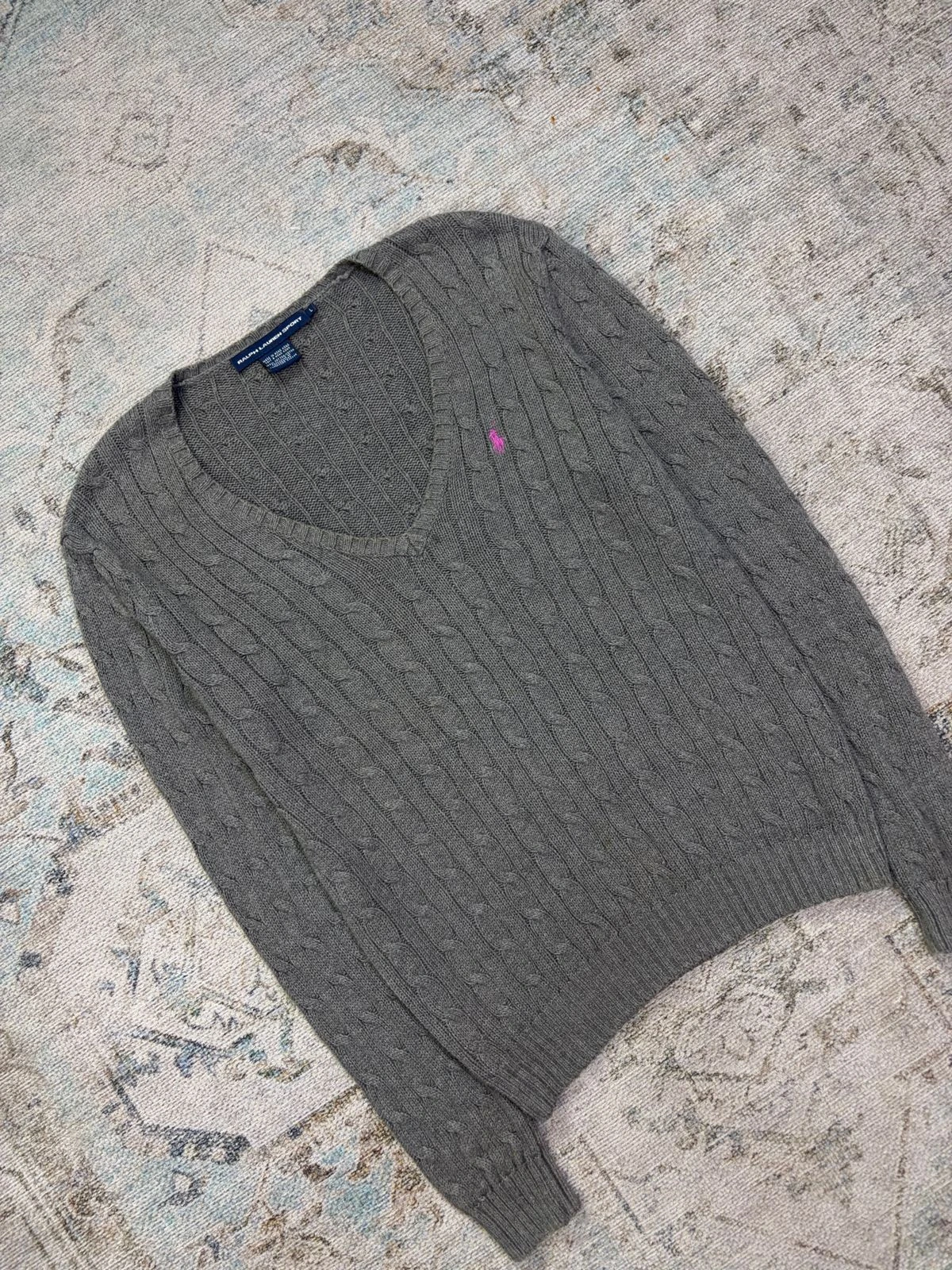 RALPH LAUREN SPORT CABLE-KNIT V-NECK SWEATER 3