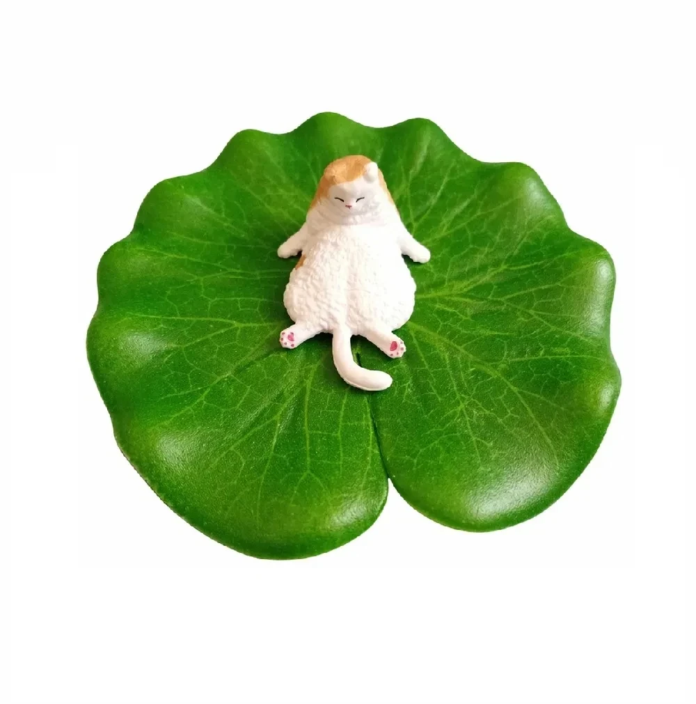 Adorno Flotante Gato Calicó En Hoja 