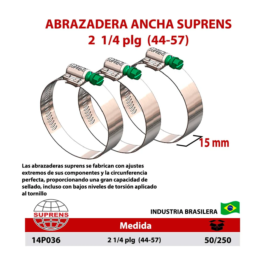 ABRAZADERA PERFORADA SUPRENS 2 1/4" (44-57)