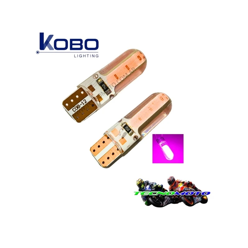 LAMPARA LED T10 12V GEL ROSA LED12961GELPI -X2  -50202