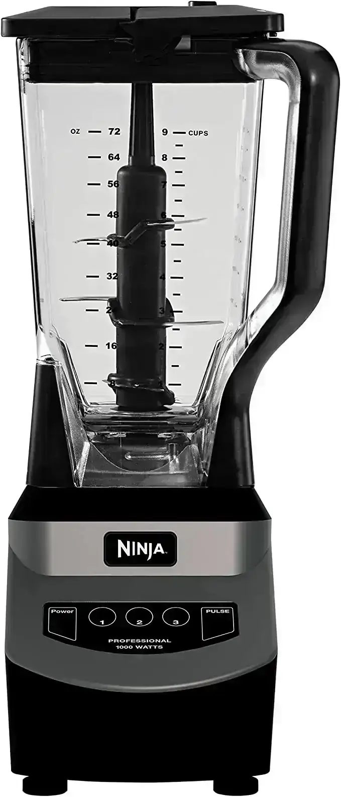 Ninja NJ601AMZ - Licuadora profesional con motor de 1000 vatios y jarra de trituración total apta para lavaplatos de 70 onzas para batidos, batidos y bebidas congeladas, color negro