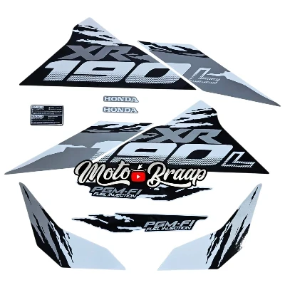 XR 190 L Calcomanias 2025 chispas Gris negro blanco