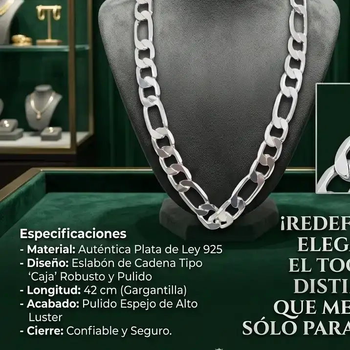collar plano hecho de plata de oro de 925