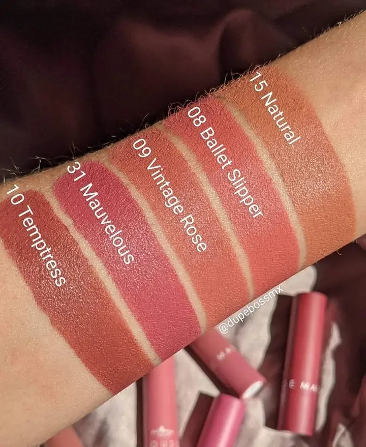 TOP FIVE SET DE 5 LABIALES MATE MOUSSE COLECCIÓN MAUVES 4