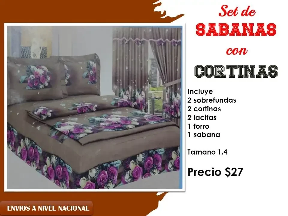 Set de sabana con cortinas 