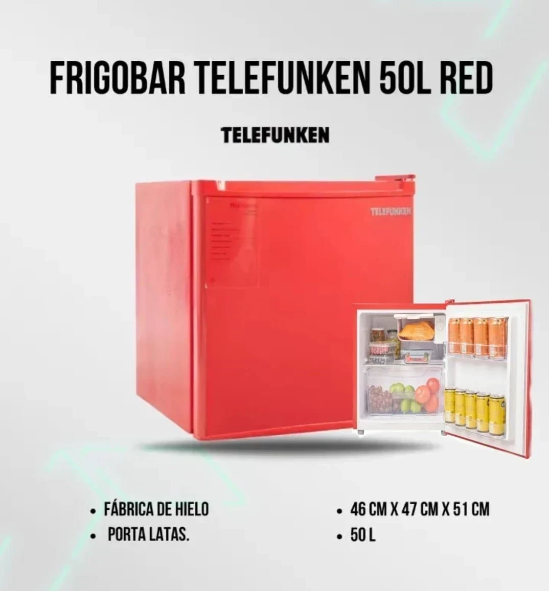 Frigobar Heladera Minibar Telefunken Tk-48rr Rojo De 50lts
