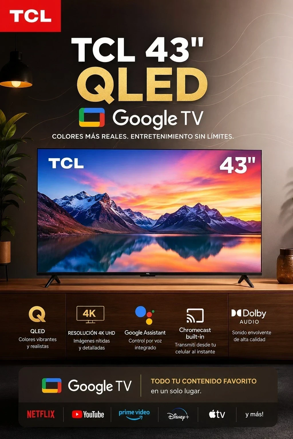 Smart TV TCL 43" Qled