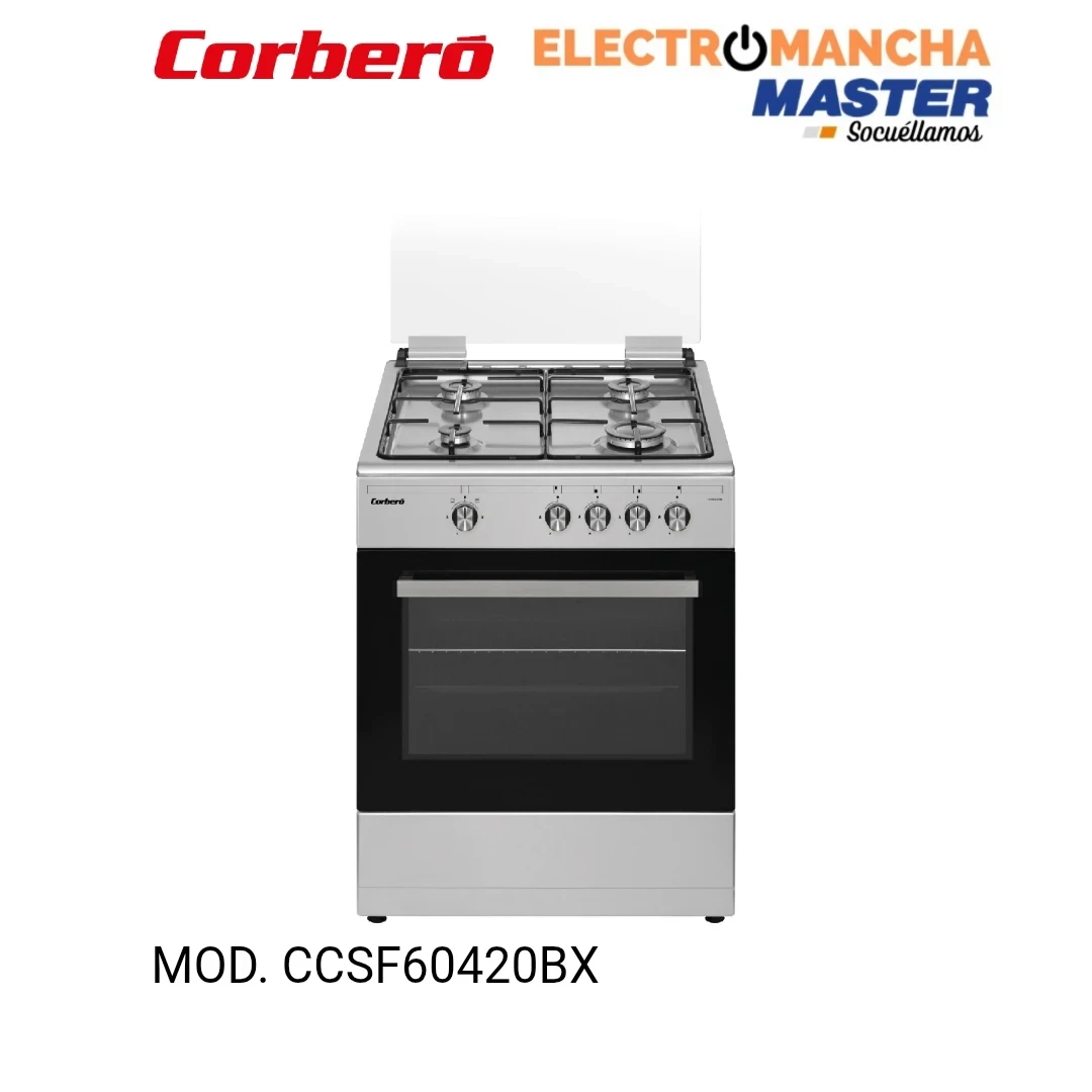 COCINA CORBERO CCSF60420BX INOX. 60x63 4 FUEGOS BUTANO 2