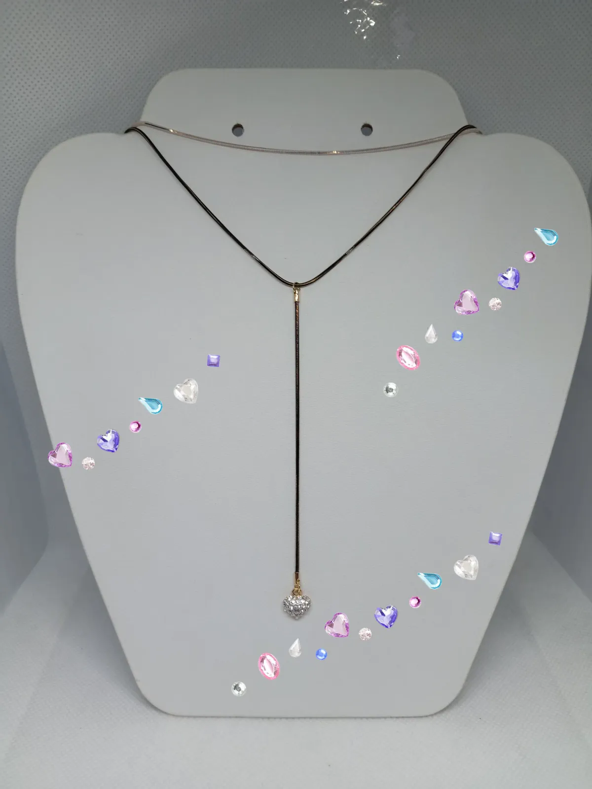 Collar doble de corazón pequeño