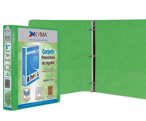 Carpeta verde limón 1" panorámica 