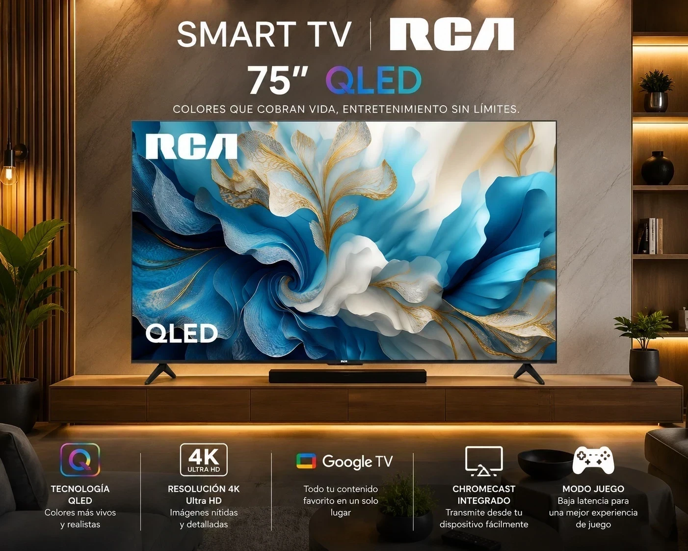 SMART TV RCA 75” QLED C/GOOGLE TV !‼️SOLO POR PEDIDO‼️