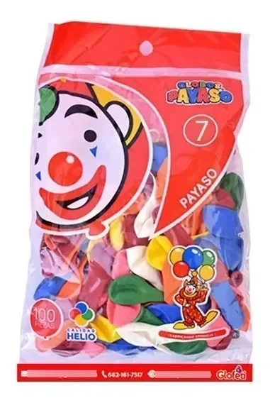 Globo de colores c/100 #7 payaso 3