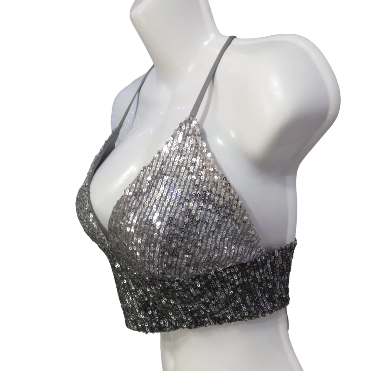 Top con lentejuelas gris 4