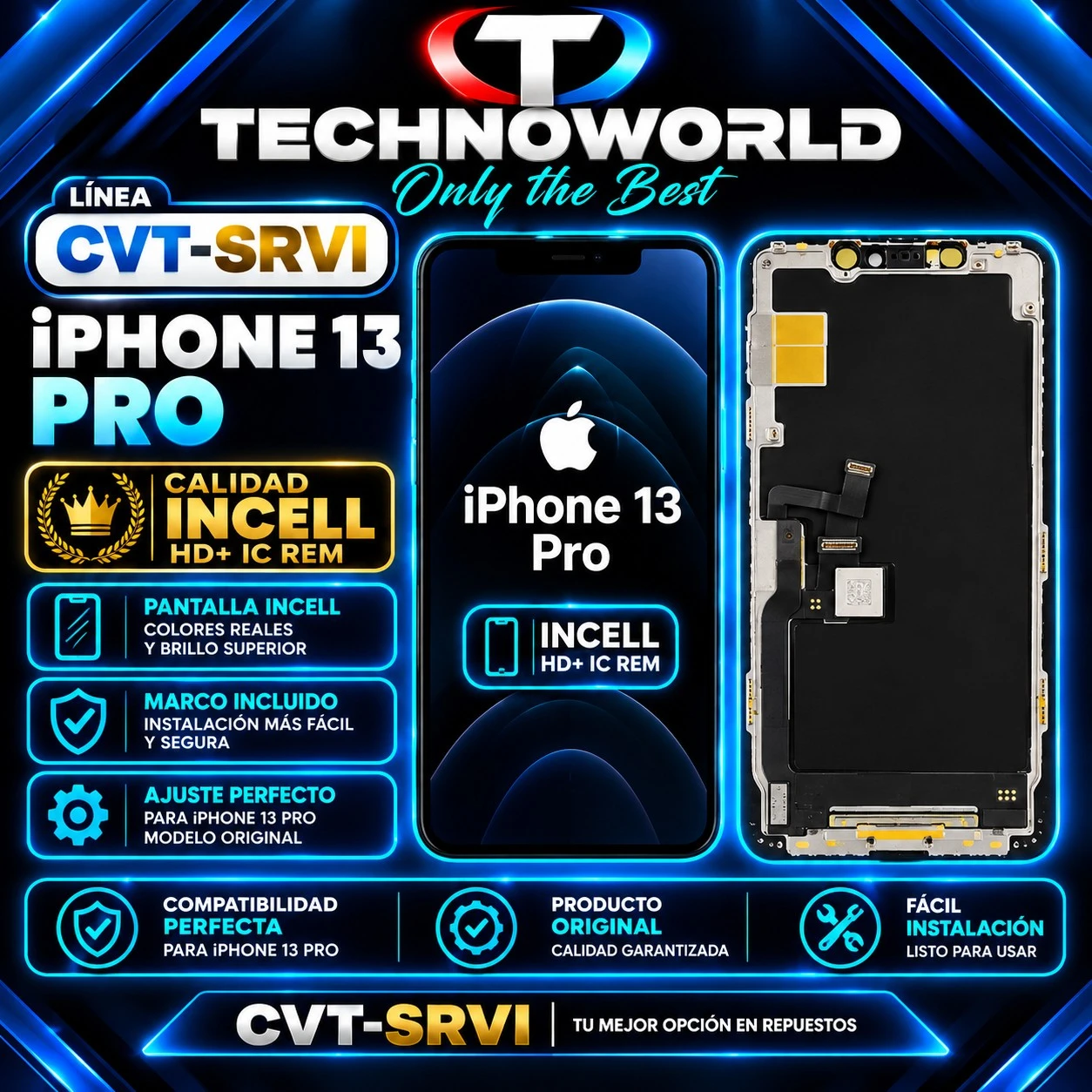 Mod Cvt Iphone 13 pro incel hd+ ic removib