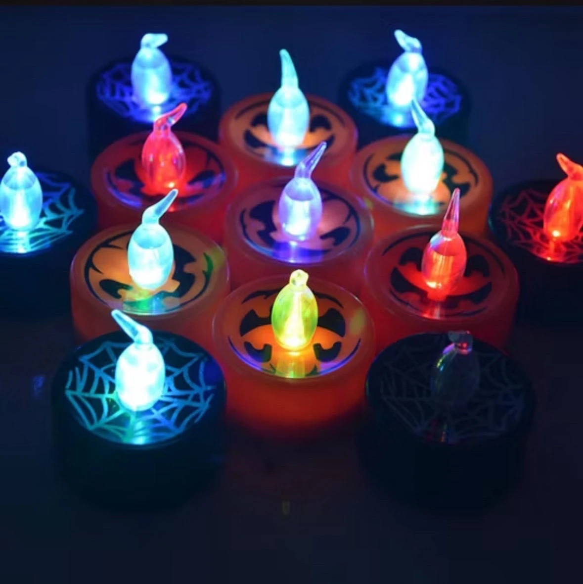 Set 12 Velas LED Halloween Decoración Candelas De Té Surtidas 3