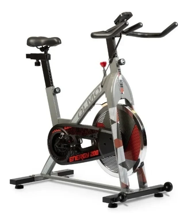BICICLETA FIJA OLMO INDOOR SPINING ENERGY 200 H/120KG COLOR GRIS Y NEGRO 3